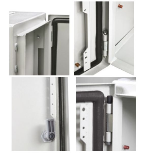 control cabinet 600x400x150 mm HBT sheet steel 1-door IP66 with mounting plate and grounding strap