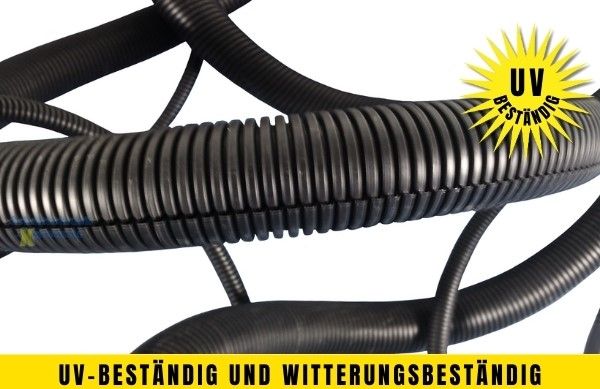 10m outdoor corrugated conduit NW10 (Ø 9,9 / 13 mm) UV-resistant - slotted