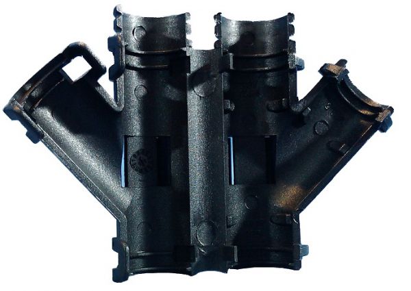 Y-Manifold NW 17-13-17 black hinged for automotive corrugated pipe NW17 NW13