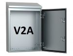 V2A stainless steel control cabinet 1200x800x400mm HWD with sloping roof