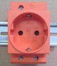 Verteiler-Einbausteckdose 230V 16A VDE orange