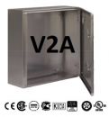 V2A control cabinet 600x600x300 mm (HWD) stainless steel wall housing with mounting plate